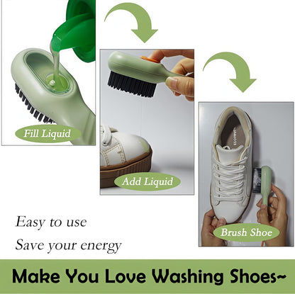Liquid Dispensing Cleaning Brush for Shoes & Clothes