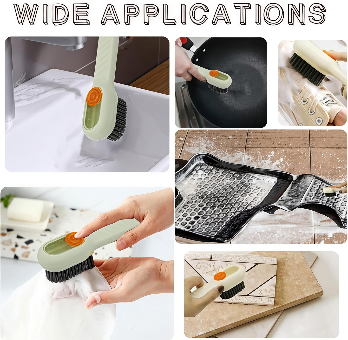 Liquid Dispensing Cleaning Brush for Shoes & Clothes