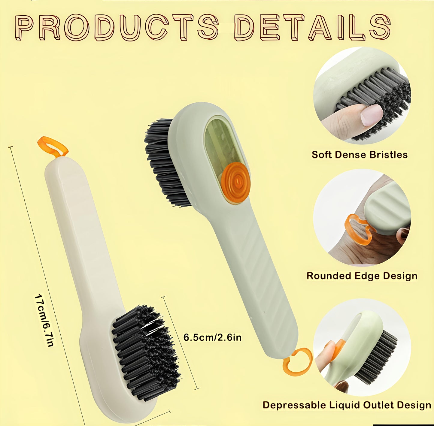 Liquid Dispensing Cleaning Brush for Shoes & Clothes