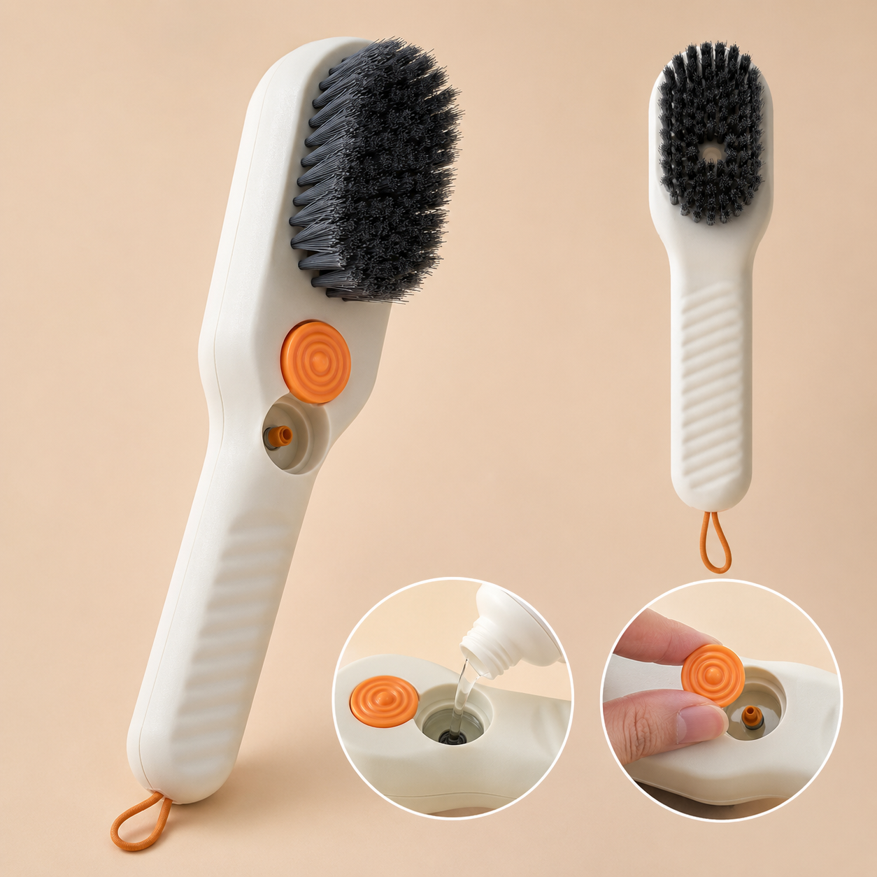Liquid Dispensing Cleaning Brush for Shoes & Clothes